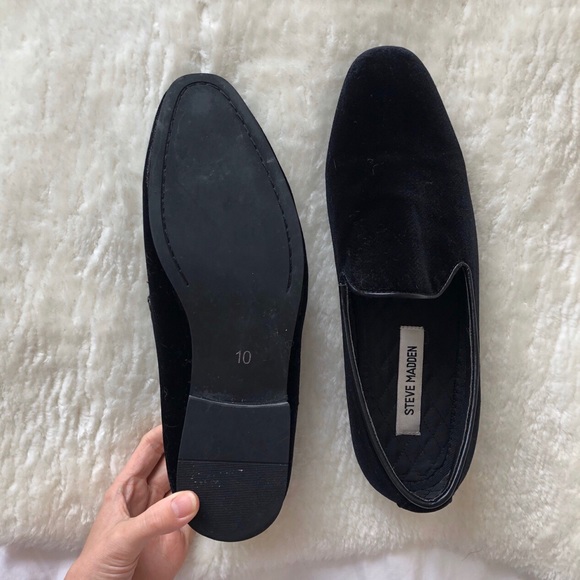 Steve Madden Black Velvet Loafers - Picture 4 of 4